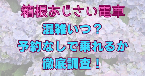 箱根あじさい電車混雑　予約なし　乗れる