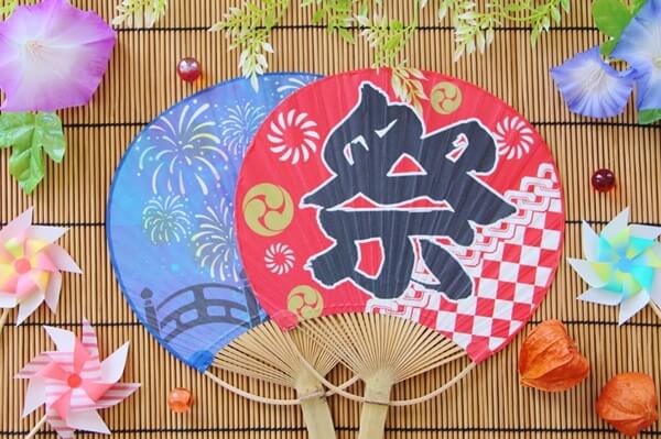 とうかさん祭 うちわや朝顔で屋台イメージ