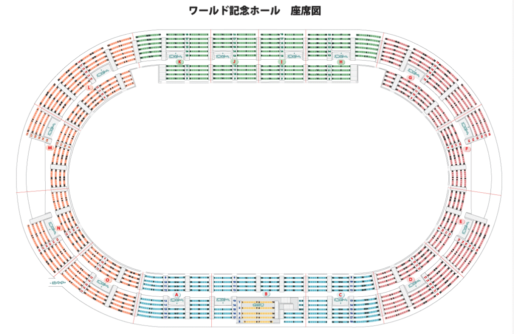 神戸ワール記念ホール座席表