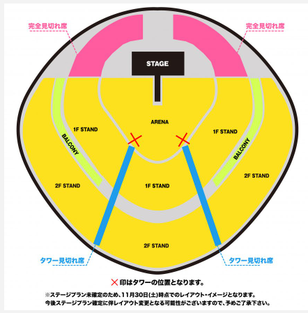 Creepy Nuts東京ドーム公演見切れ席座席表