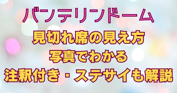 バンテリンドームの見切れ席の見え方を写真で解説する画像
