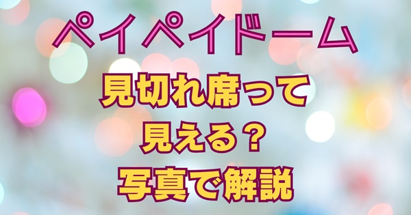 ペイペイドームの見切れ席はどこ？ 写真で見える角度を徹底解説！画像