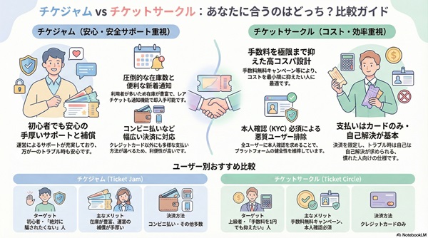 チケジャムvsチケサ―違いを比較