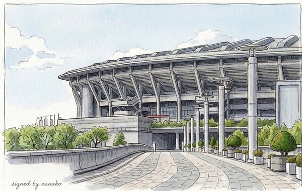 日産ンスタジアム外観イラスト
